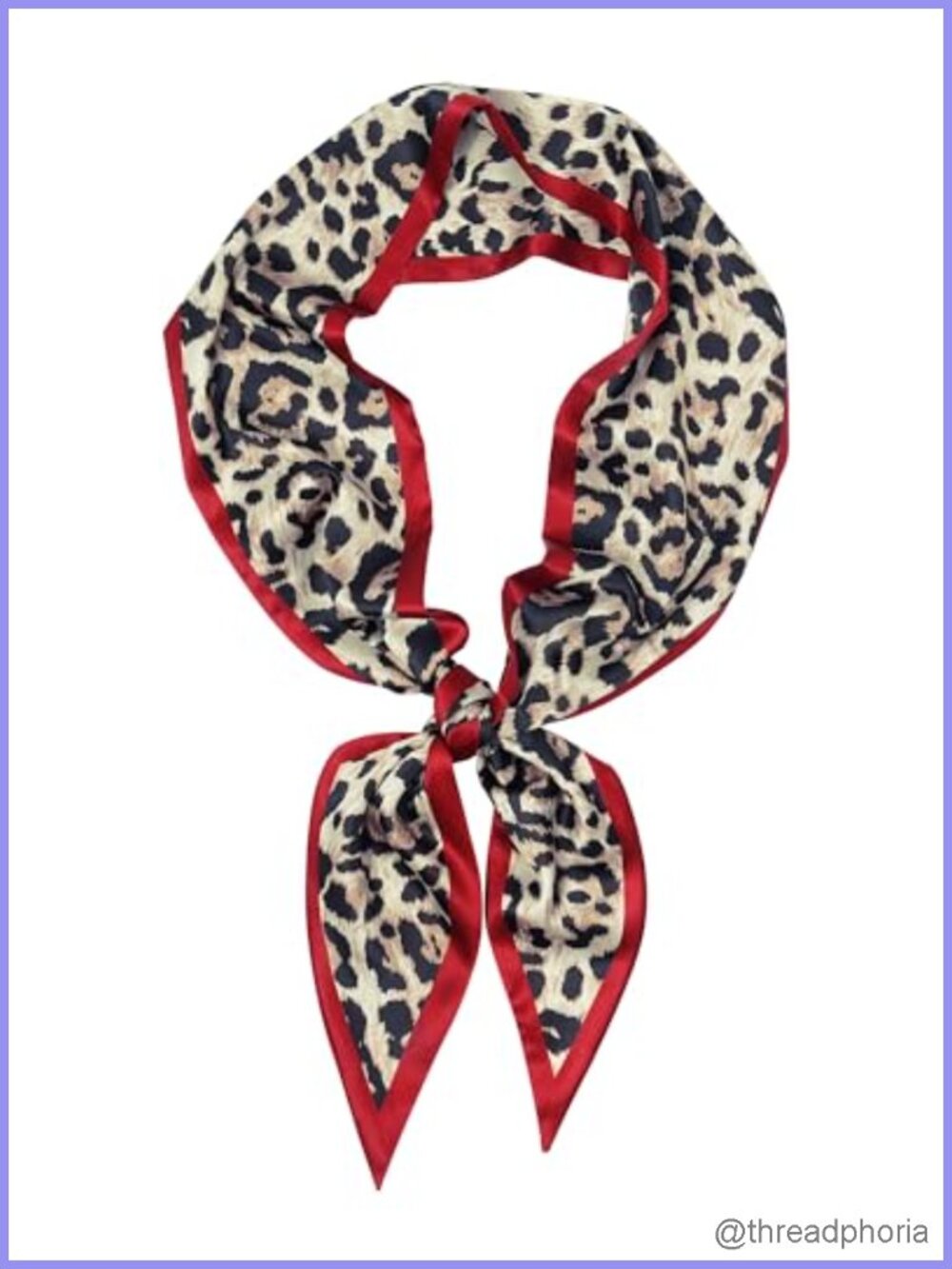 Skinny Scarf Women Polyester Neck Scarf Purse Bag Accessory Leopard